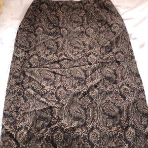 Sz 16 DANA BUCHMAN Long Brown Tweed Skirt